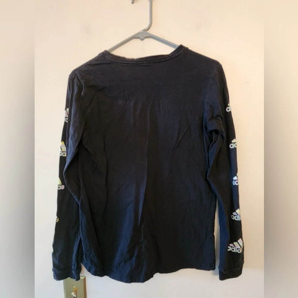 Adidas black logo long sleeve Shirt Size mens medium